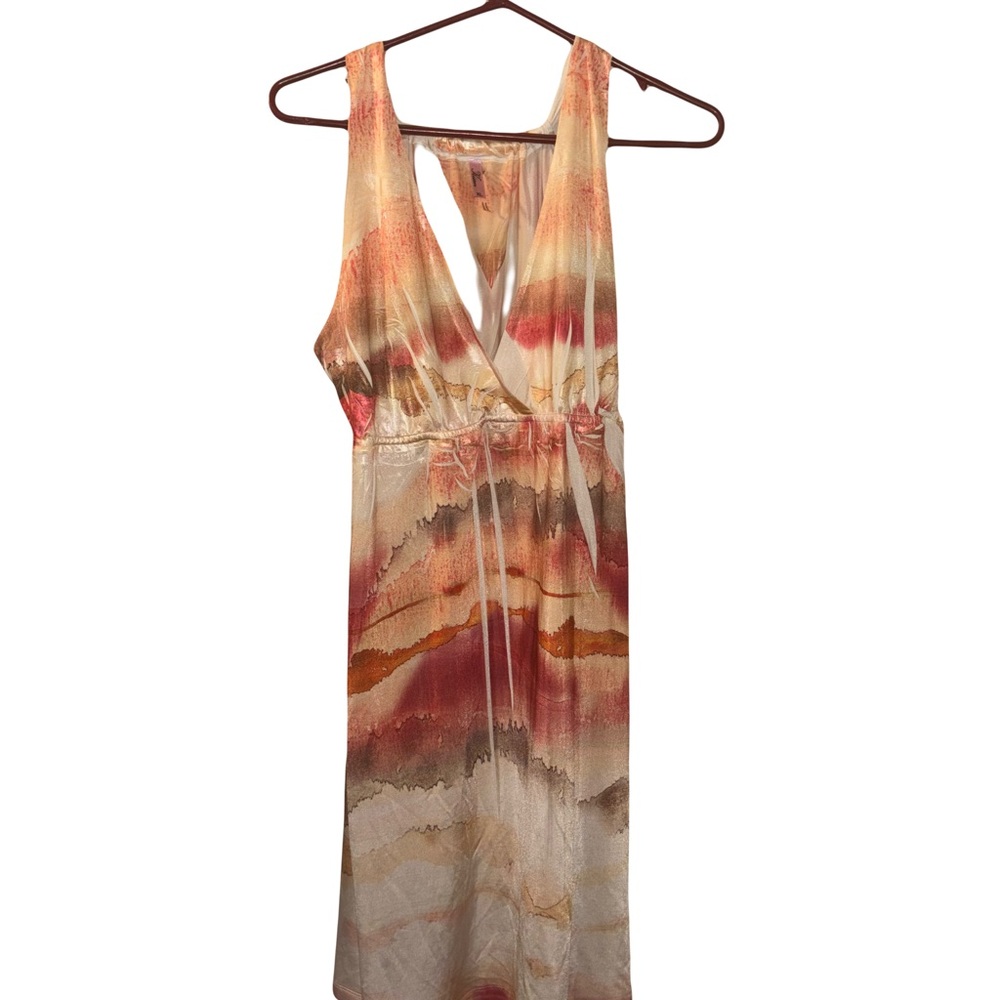 2000s Tuscan Mom Vibes Multicolor Sleeveless Dress